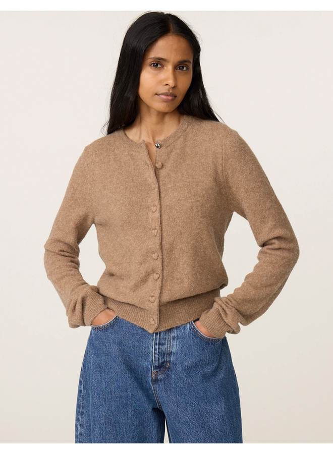 Lidia Button Cardigan Camel Club Melange Fabienne Chapot