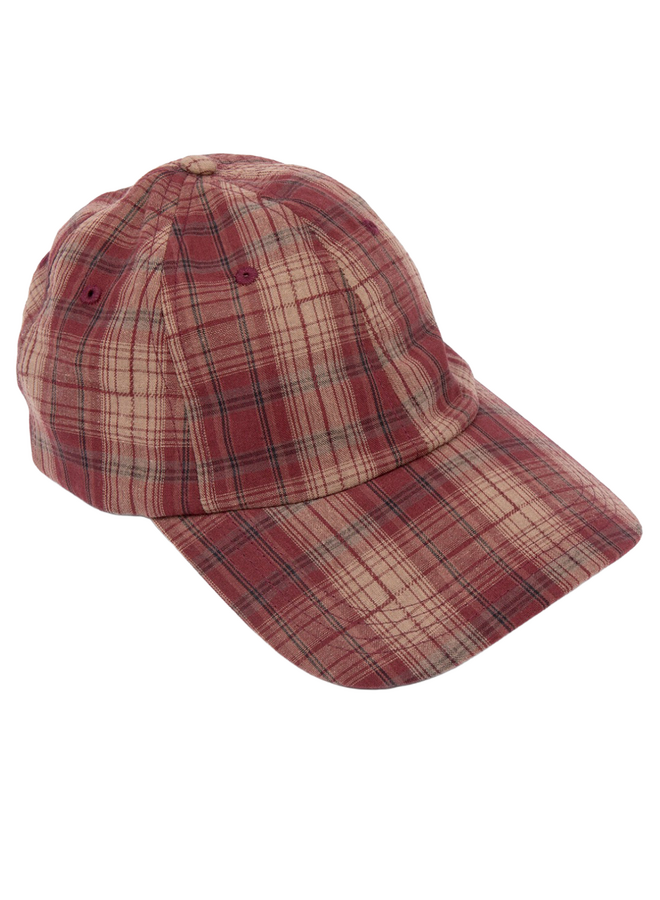 Les Soeurs Pippa Cap Checked Burgundy