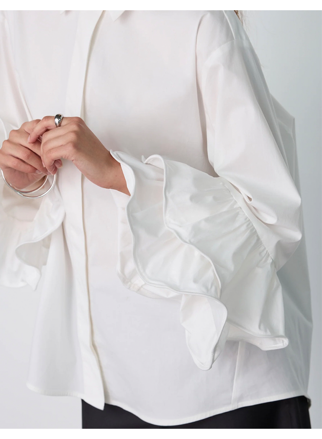 HalenCC Flare Shirt White Co'Couture