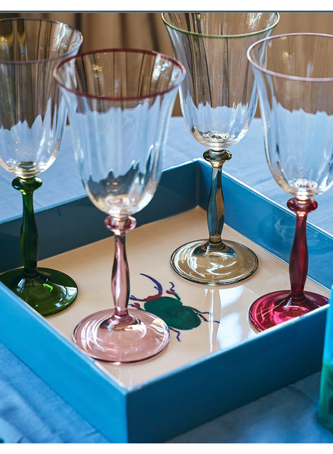 Ruby Optic Wine Glass Set of 2  Anna+Nina