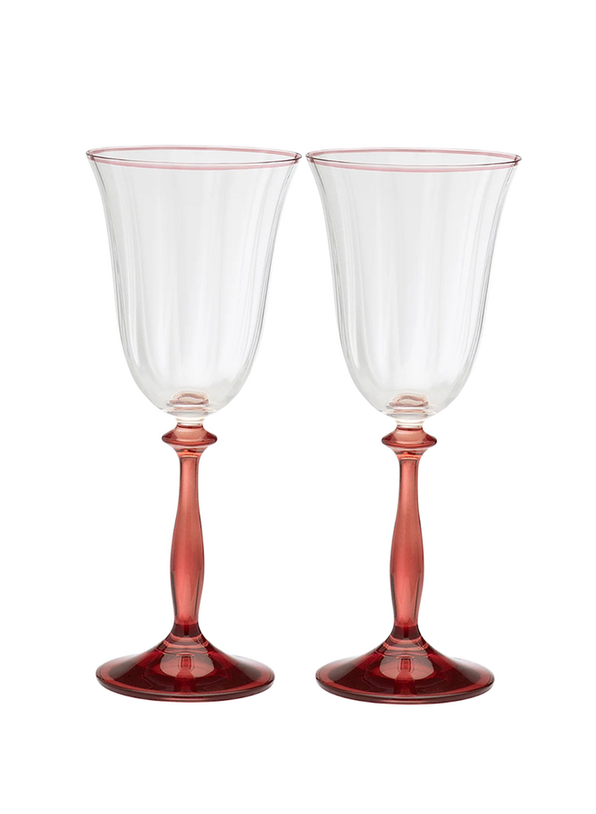 Ruby Optic Wine Glass Set of 2 Anna+Nina