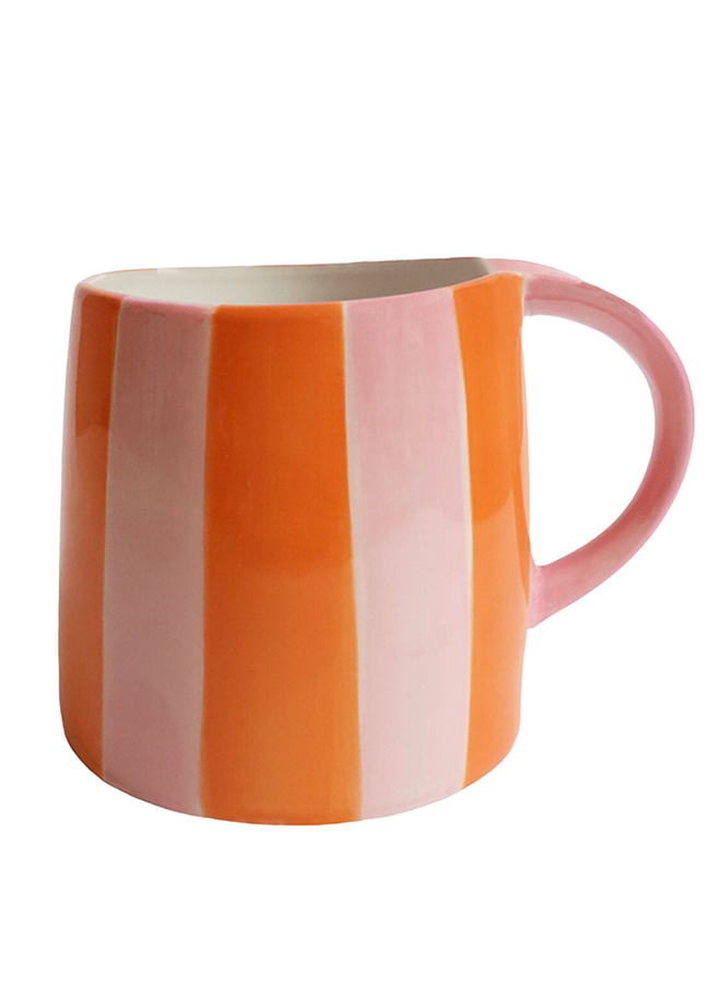 Mug Pink Orange Striped ATLITW