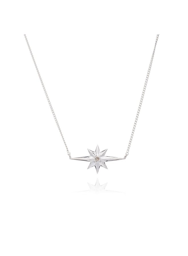 SilverShooting Star Diamond Necklace
