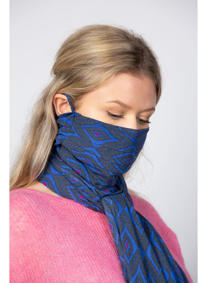 doodiescarf - Ikat grey/blue