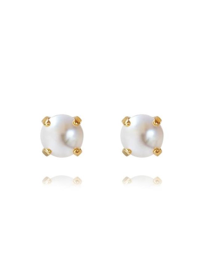 Classic stud earring - Gold Pearl