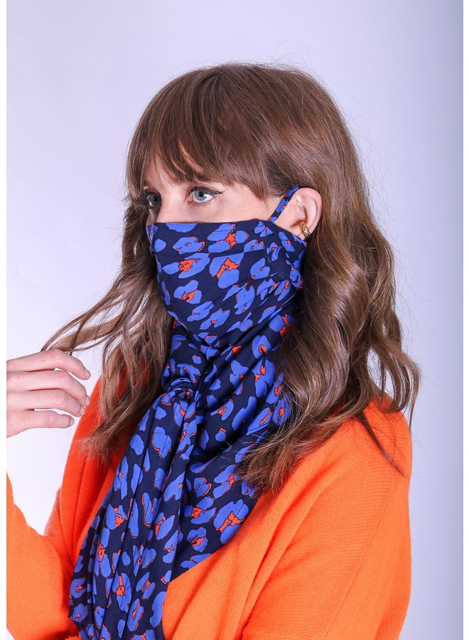 doodiescarf - Animal navy/cobalt/orange