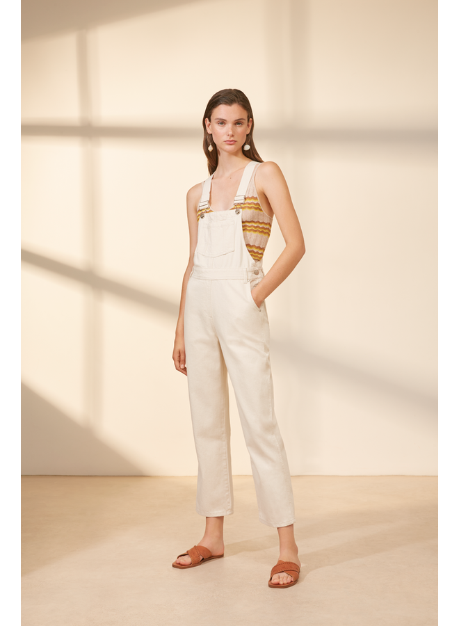 Rhea Dungarees - White