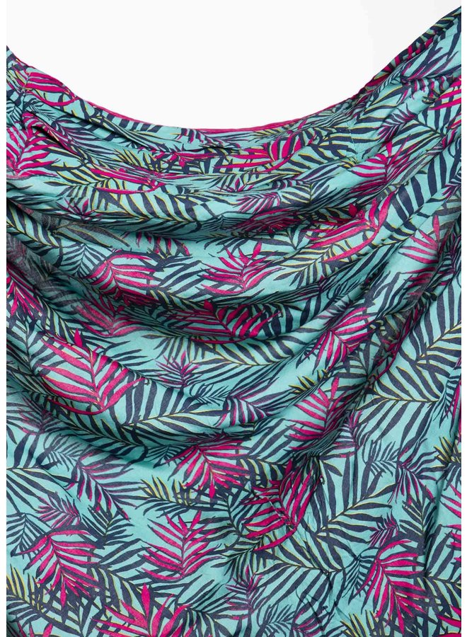 doodiescarf - Palm Print - Turq/Pink