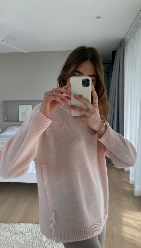 blush pink cashmere jumper