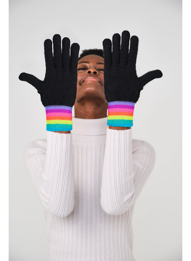 Stripe Gloves - Black