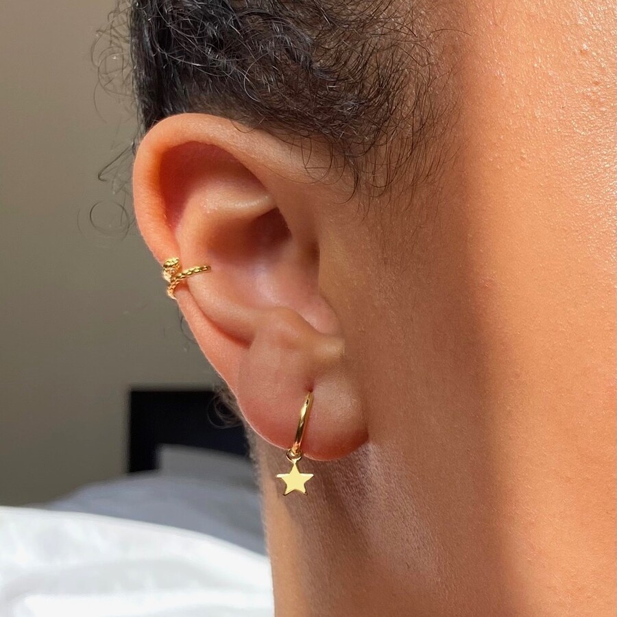 Gilded Earrings-Star Hoops – Lenny and Eva