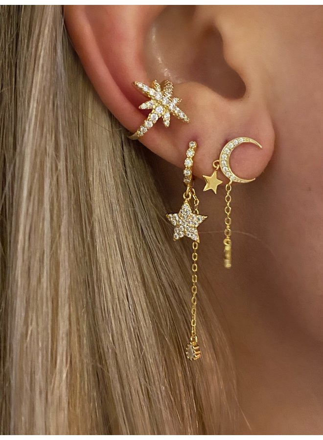 Star Drops Earrings - Gold