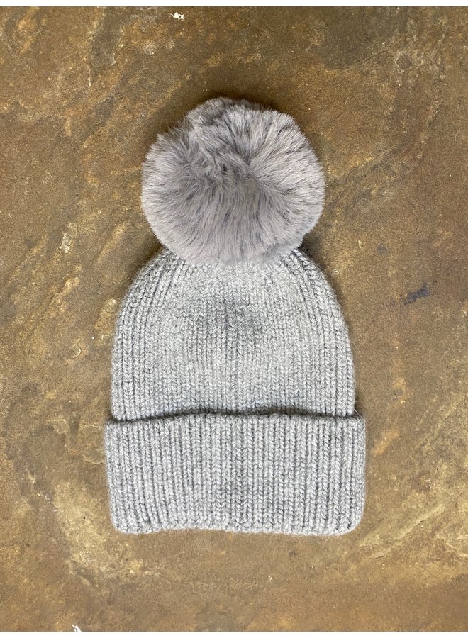 Cashmere Mix Hat - Lt Grey