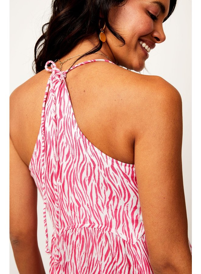 Lenu Maxi Dress - Hot Pink Zebra