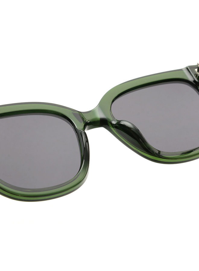 Billy Sunglasses - Dark Green Transparent