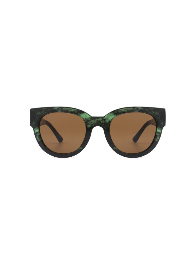 Lilly Sunglasses - Green/Marble Transparent