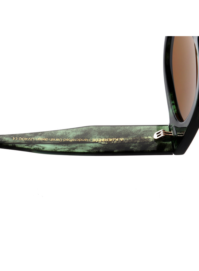 Lilly Sunglasses - Green/Marble Transparent