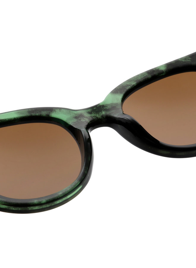 Lilly Sunglasses - Green/Marble Transparent