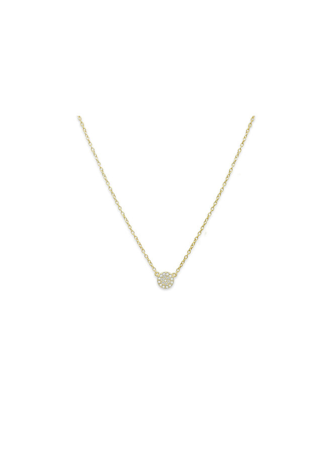 Marnier Gold & Clear Disc Necklace