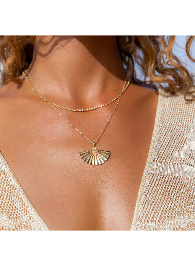 Sunfeather Necklace - Gold Crystal