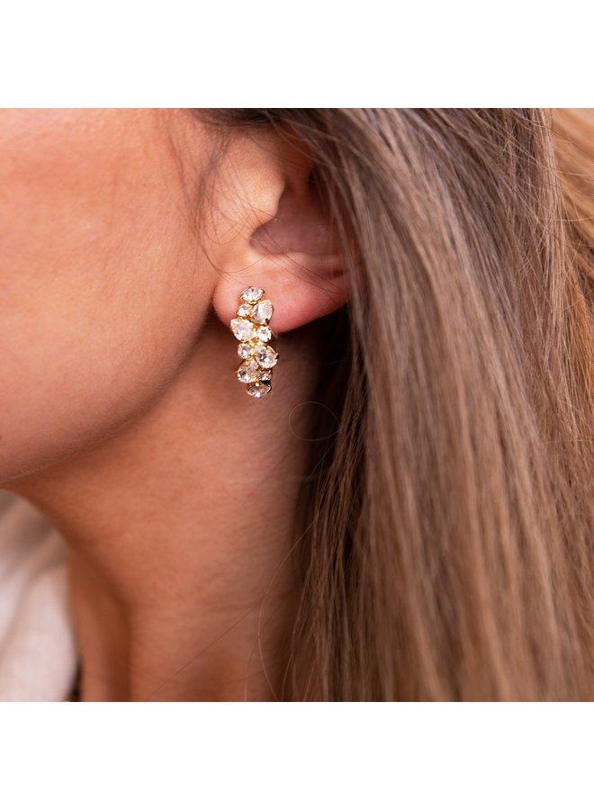 Gabriella Earrings - Gold Crystal