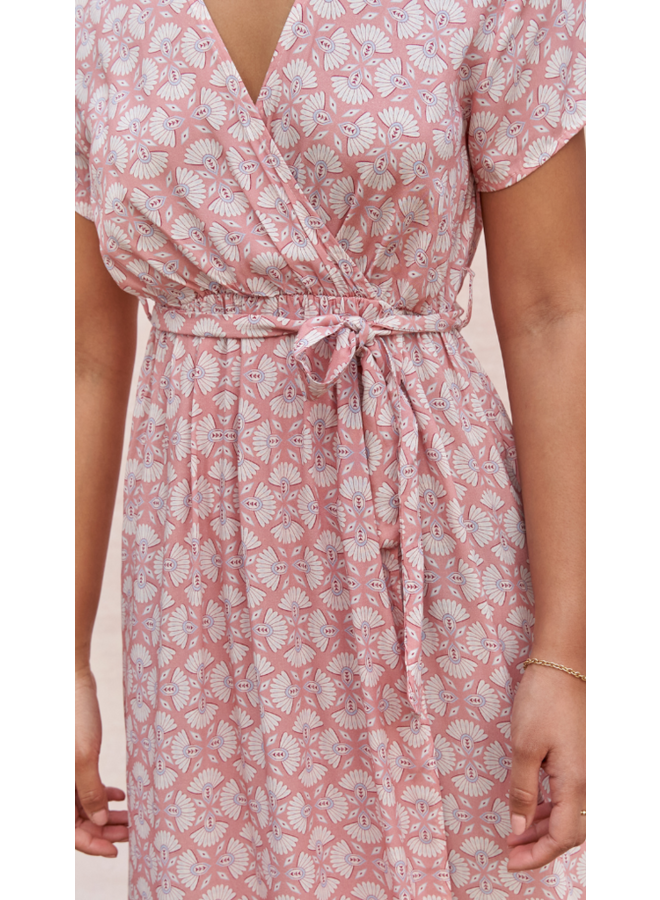 Helene Wrap Dress - Pale Pink