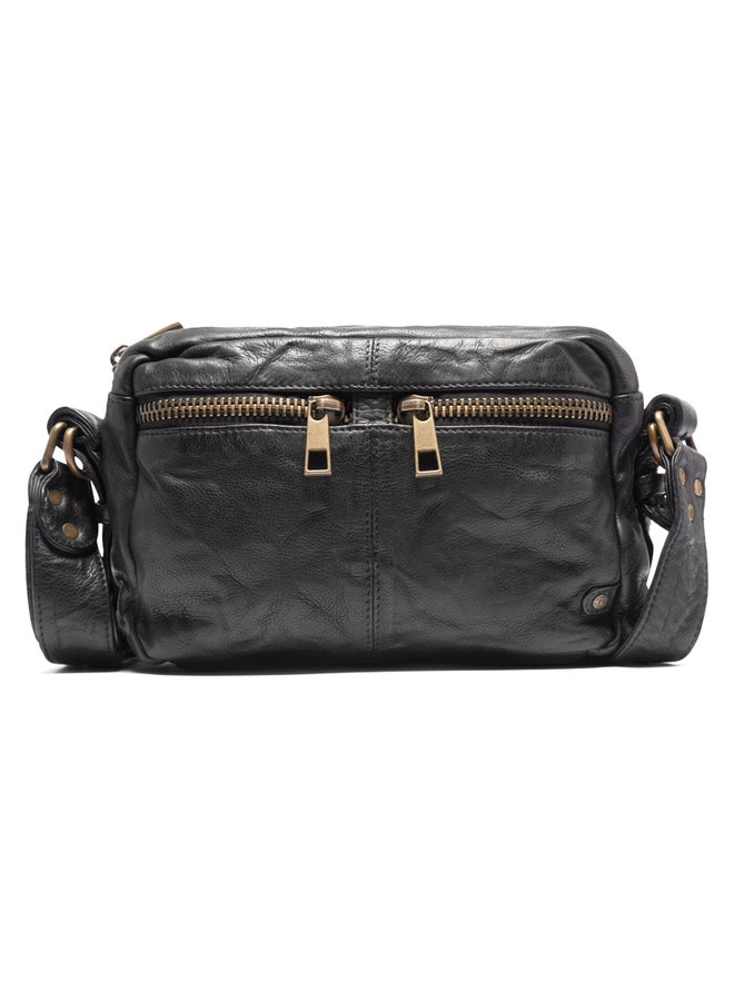 Cross Over Bag Zippers Bag - Black