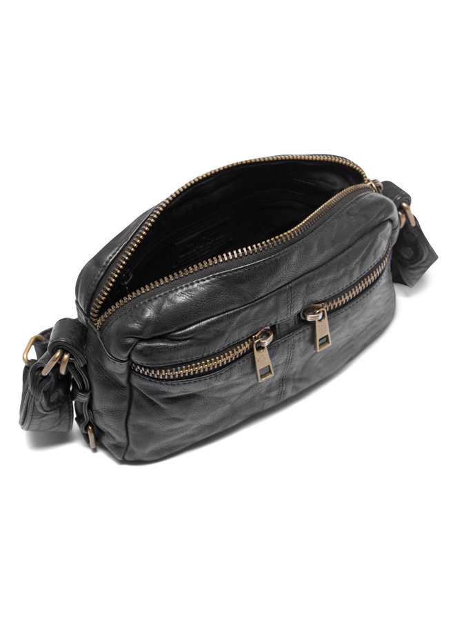 Cross Over Bag Zippers Bag - Black