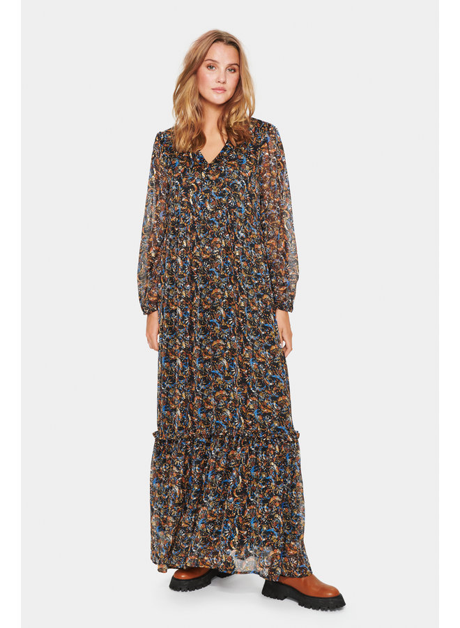 Rina Maxi Dress - Black B. Forest Floral