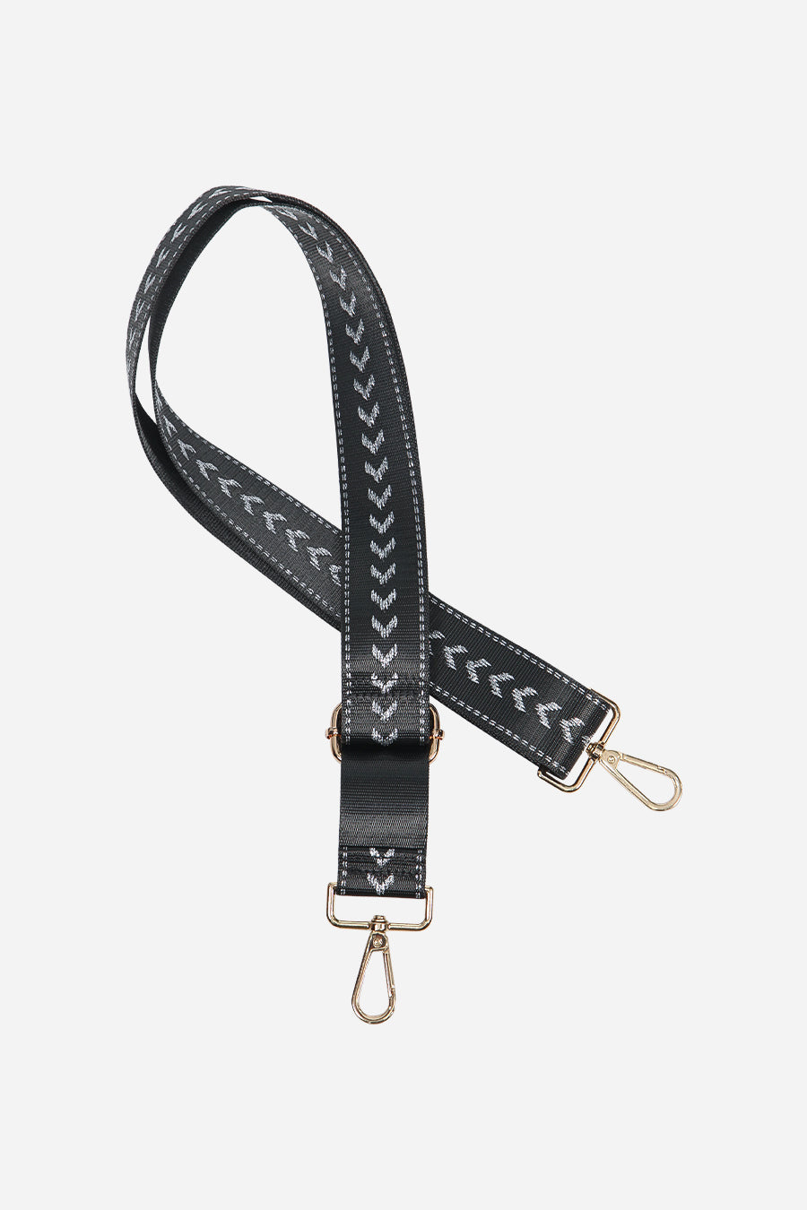 D-Luxe Double Stripe Bag Strap — Black/Silver