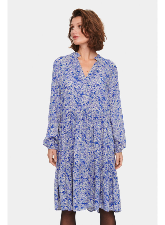 Eda LS Dress - Surf Blue Peacock Stroke