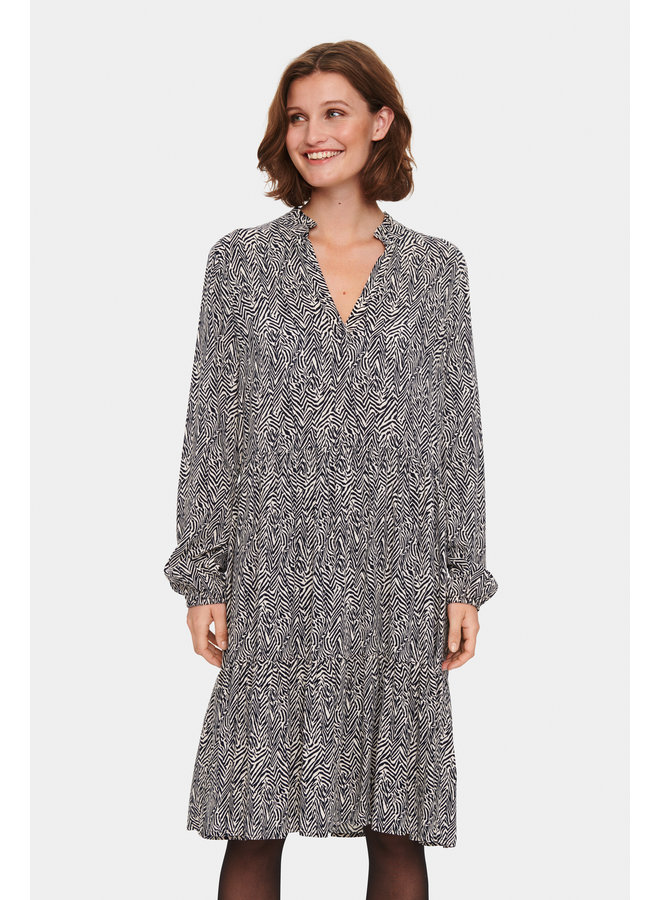 Eda LS Dress - Night Sky Zig Zebra