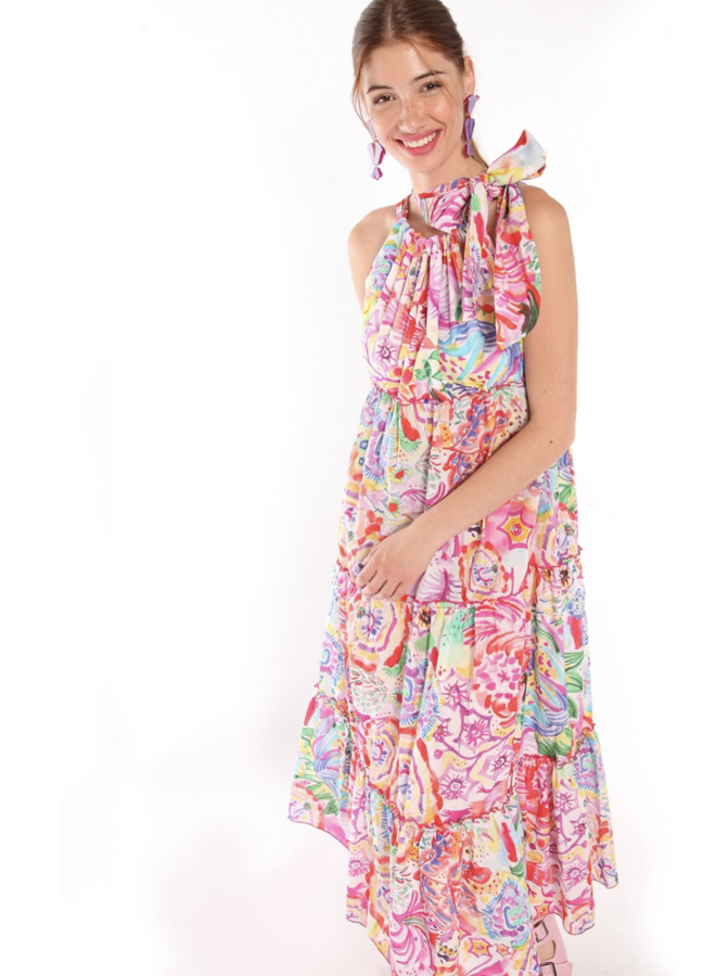 Cylia Dress - Watercolour Flower