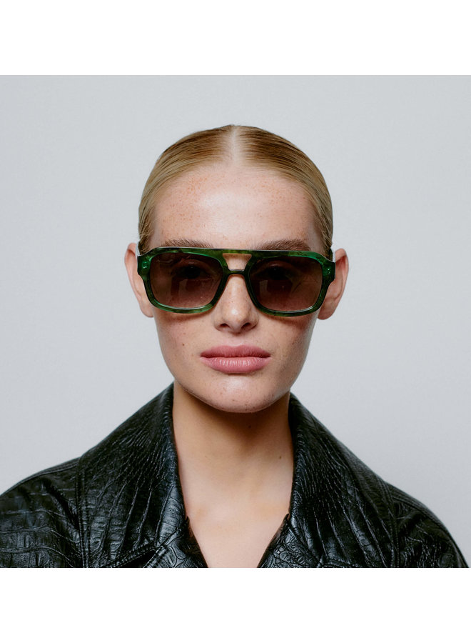 Kaya Sunglasses - Green Marble Transparent