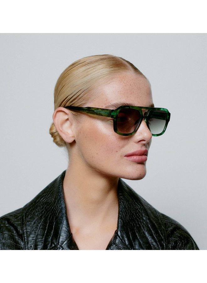 Kaya Sunglasses - Green Marble Transparent