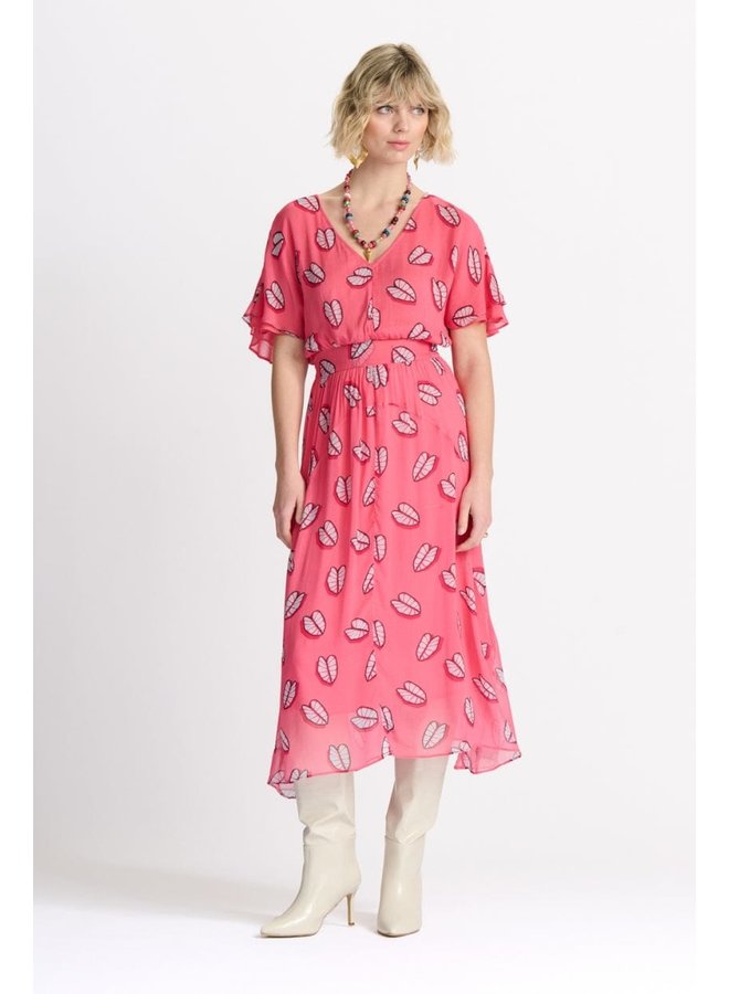 Georgie Dress - Leaf It Pink