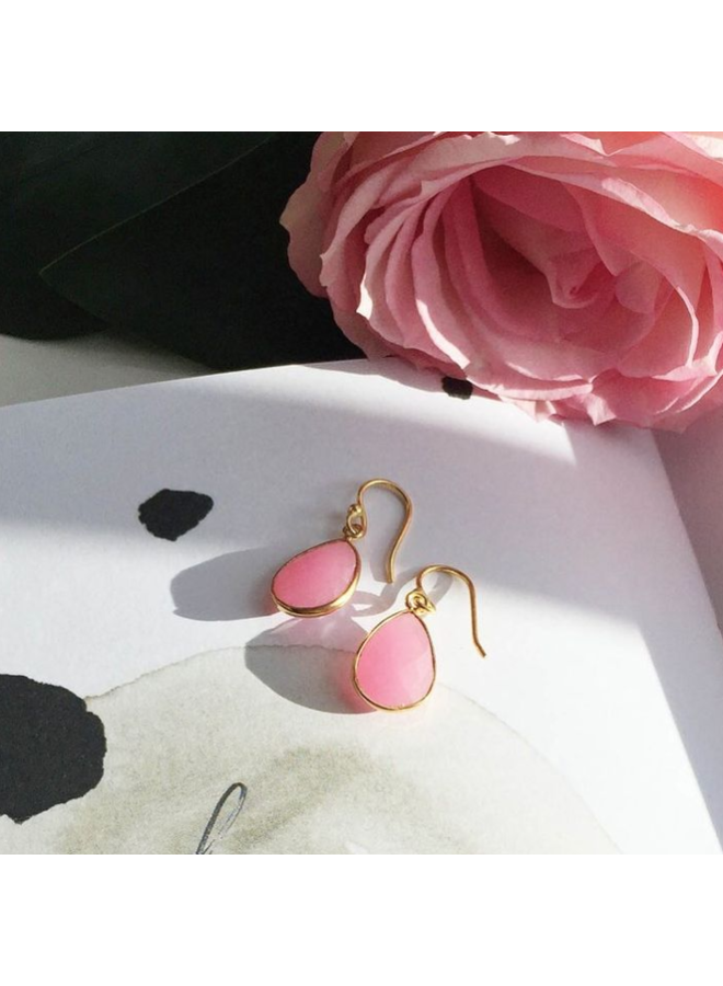 Ava Earrings - Pink Jade