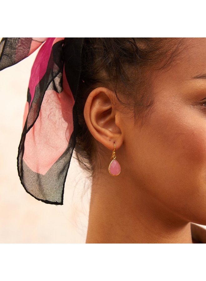 Ava Earrings - Pink Jade