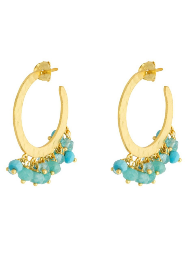 Marina Hoop Earrings - Turq Mix