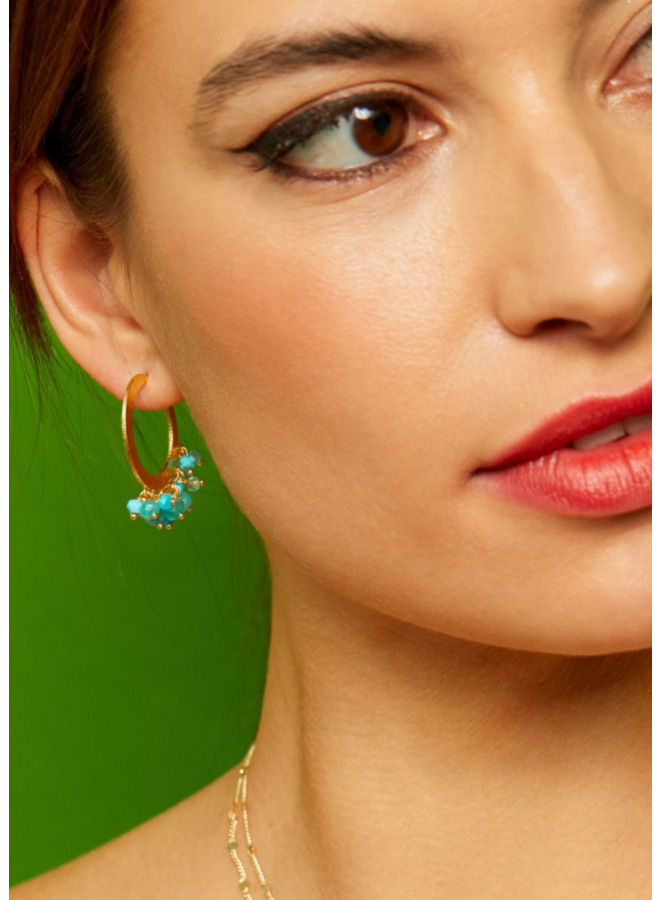 Marina Hoop Earrings - Turq Mix