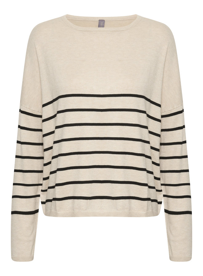 Annemarie Striped Pullover - Oyster Grey
