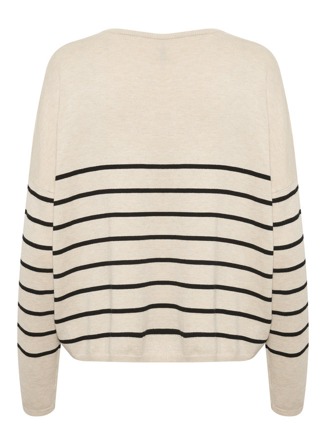 Annemarie Striped Pullover - Oyster Grey