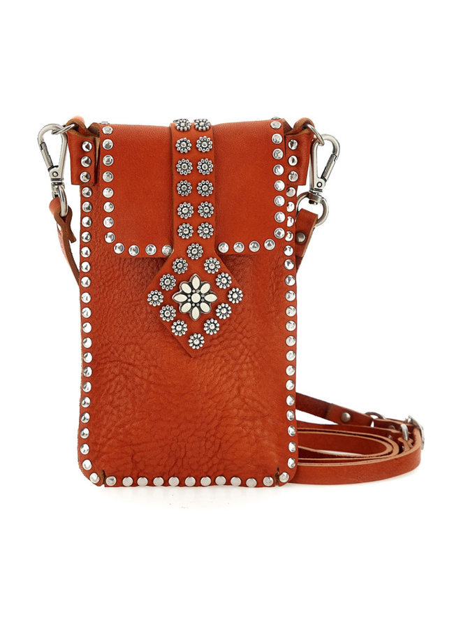 Phone Holder with Flower Studs - Orange