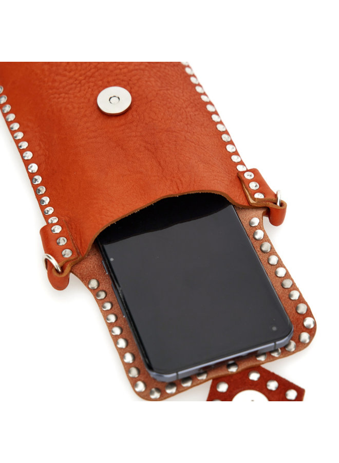 Phone Holder with Flower Studs - Orange