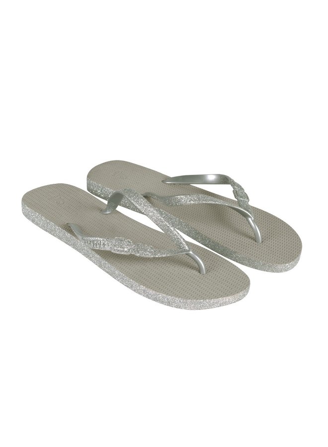 Morango Sandal - Glitter Silver