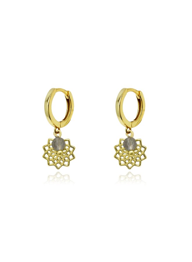 Crown Chakra Hoop Earring - Gold