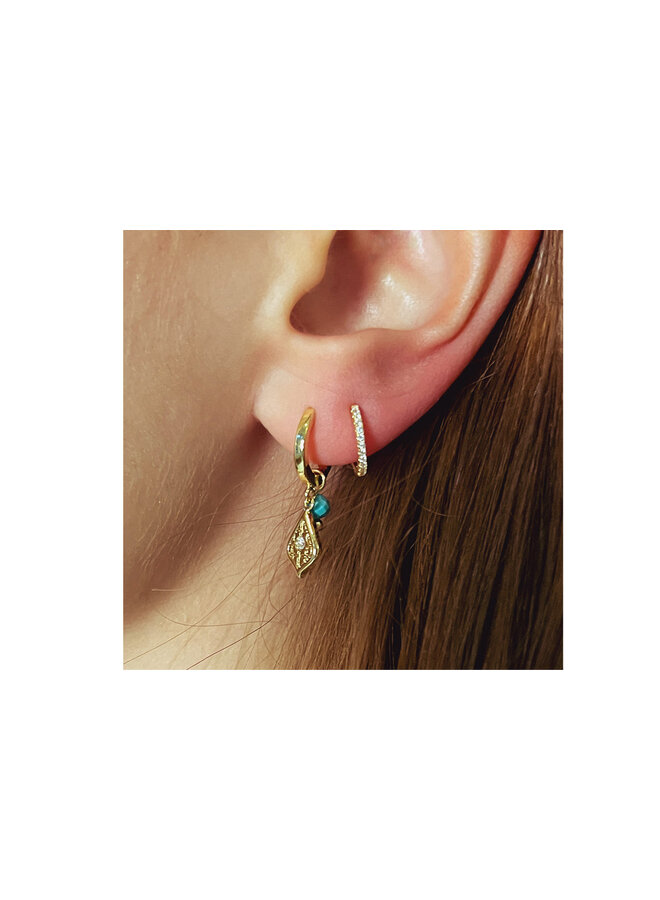 Betty Hoop Gemstone Earring - Turquoise/Gold