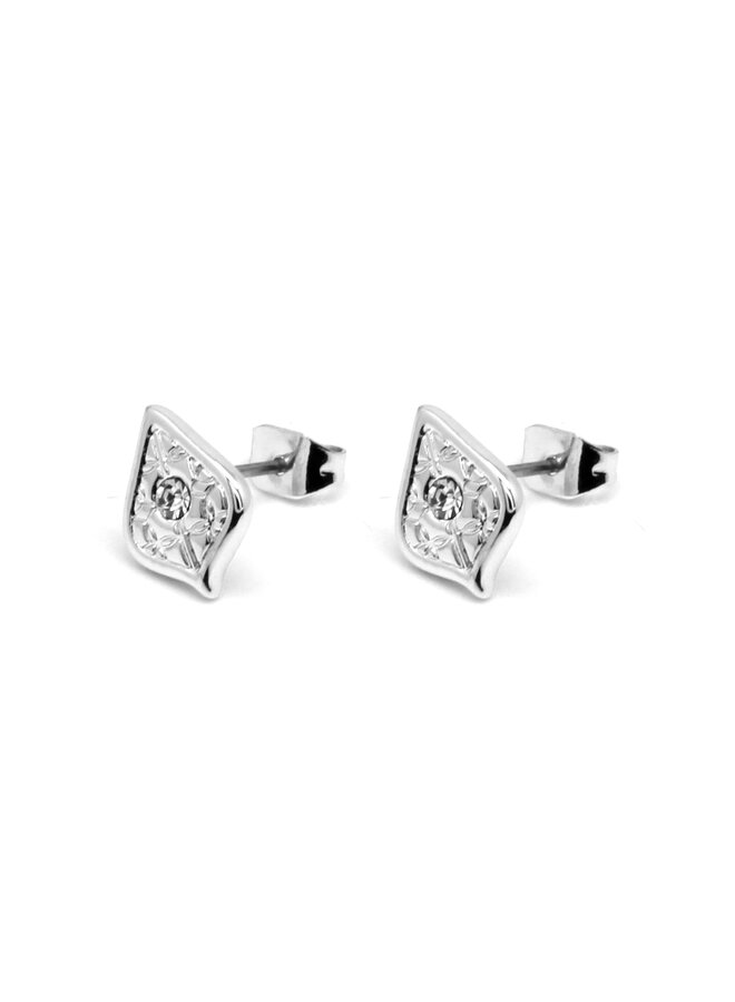 Linden CZ Stud Earring - Silver