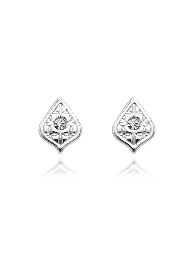 Linden CZ Stud Earring - Silver