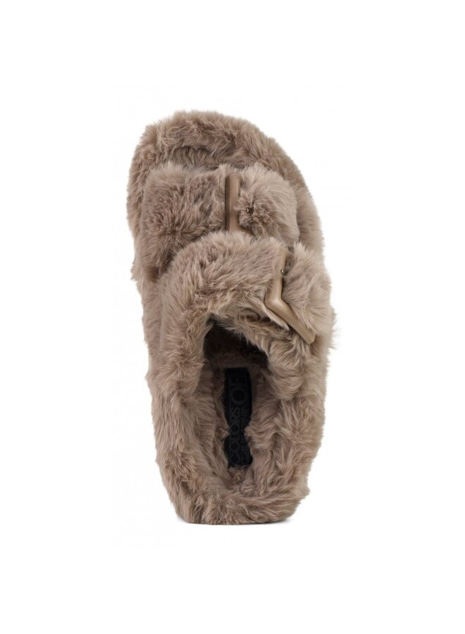 Faux Fur Slipper - Taupe